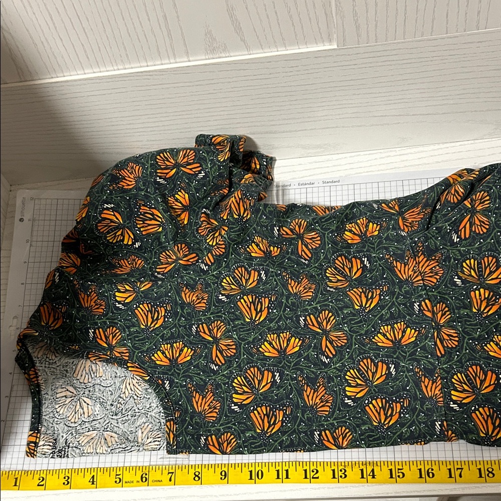 Women's Green Midi Dress with Orange Floral Print - Picture 6 of 7